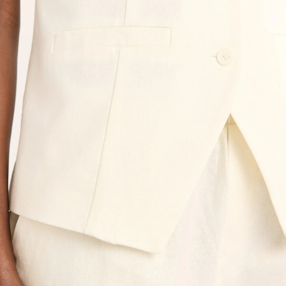 Full Set by Scoop White Linen Blend Vest and Pants - NWT szM - Picture 2 of 8